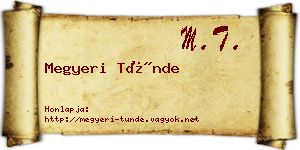 Megyeri Tünde névjegykártya
